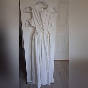Cotton Cut Out White Maxi Dress